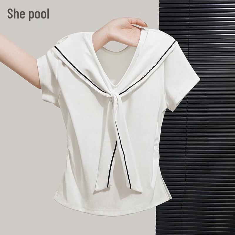 Женская укороченная футболка с V-образным вырезом, облегающая S