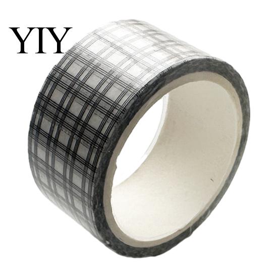 Lässiger Stil Washi Tape Schwarz Weiß Gitterband, Karomuster Dekoratives Abdeckband für Kunst, DIY-Basteln, Notizbücher, Planer, Scrapbooking, Geschenkverpackung