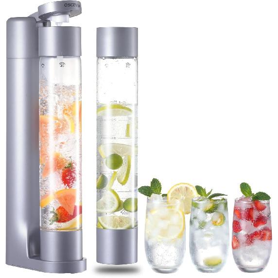 Sparkling Water Machine, Seltzer & Carbonator for Drinks, Soda Steaming Dispenser, Carbonator Machine with 2 BPA Free Bottles, Compatible with