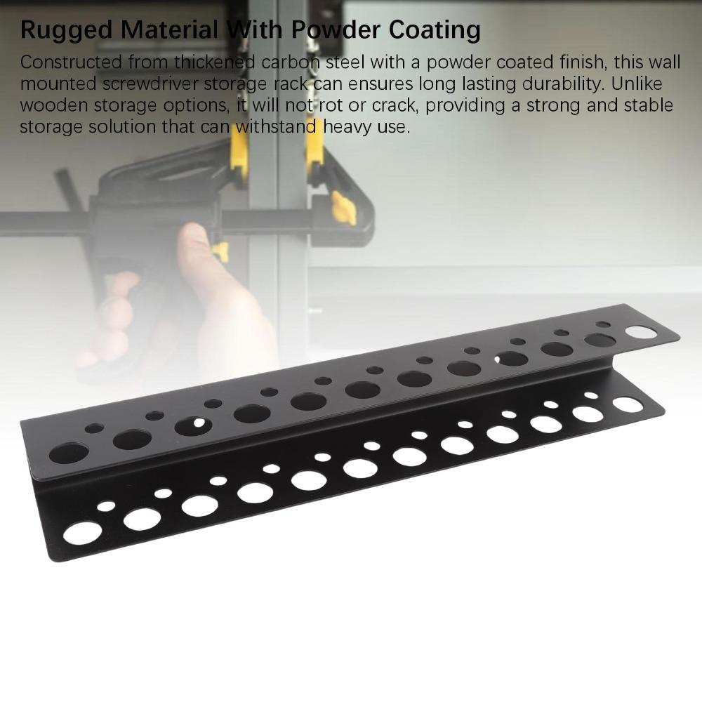 Heavy Wall Mount Screwdriver Holder Carbon Steel Hand Tools Organizer Home