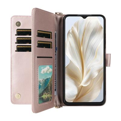 For Blackview Wave 8C Wallet Case with Shoulder/Wrist Strap Leather Phone Cover Stand