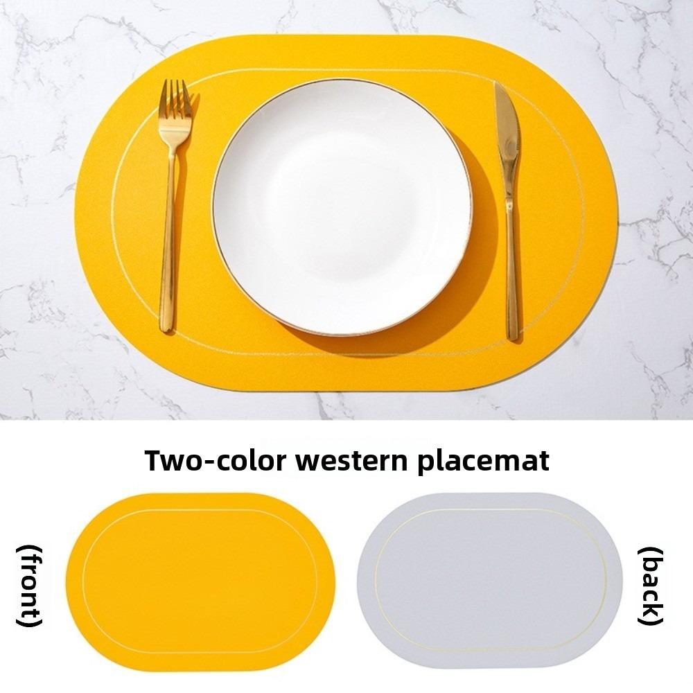 Leather Table Placemats Heat Resistant Waterproof Coffee Shop Decoration Oil-proof Washable Table Mats for Dining Table