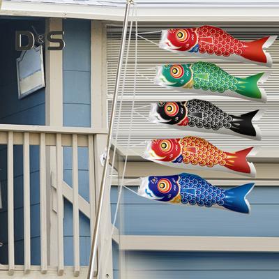 Japanese Carp Windsock Outdoor Hanging Fish Flag Kite Koinobori Windsock for Sushi Bar Restaurant Garden Deck Decor