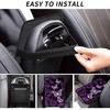 Universal Car Center Console Cushion Pad, Purple Butterfly Soft Waterproof Car Center Console Cover Auto Armrest Seat Box Cover Protector for Most