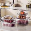 Stackable Rectangular Food Storage Box Set - Thick, Sealed Lunch & Fresh-Keeping Containers for Kitchen & Refrigerator.
