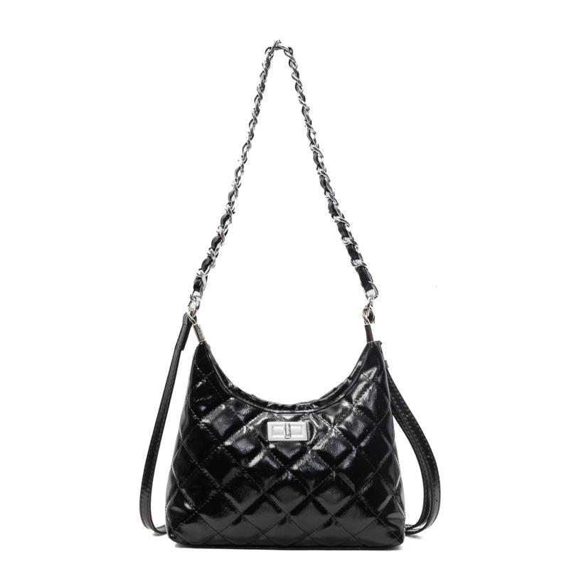 Fashion diamond chain tote bag femininity style portable shoulder bag design messenger bag