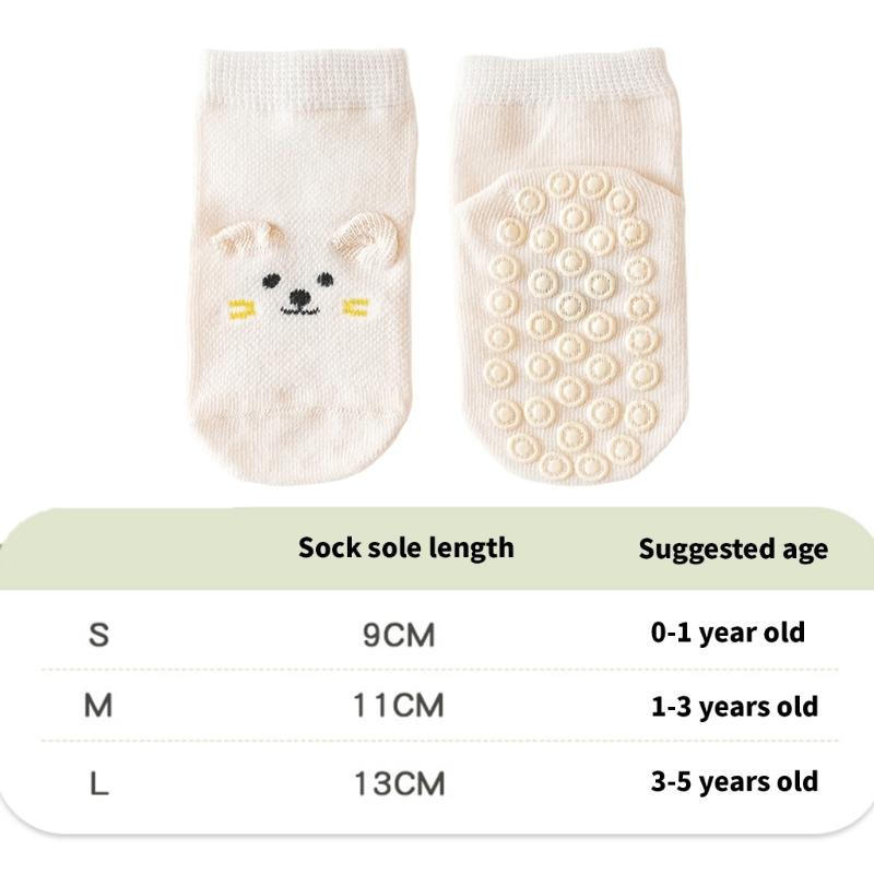 Baumwoll Socken mit Anti-Rutsch-Sohle für Mädchen Jungen Atmungsaktive Knöchelsocken Hohe Elastische Grip Socken Baby Knöchelsocken