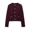 2025 Autumn/Winter New Arrival European & American Style Round Neck Long Sleeve Knit Cardigan