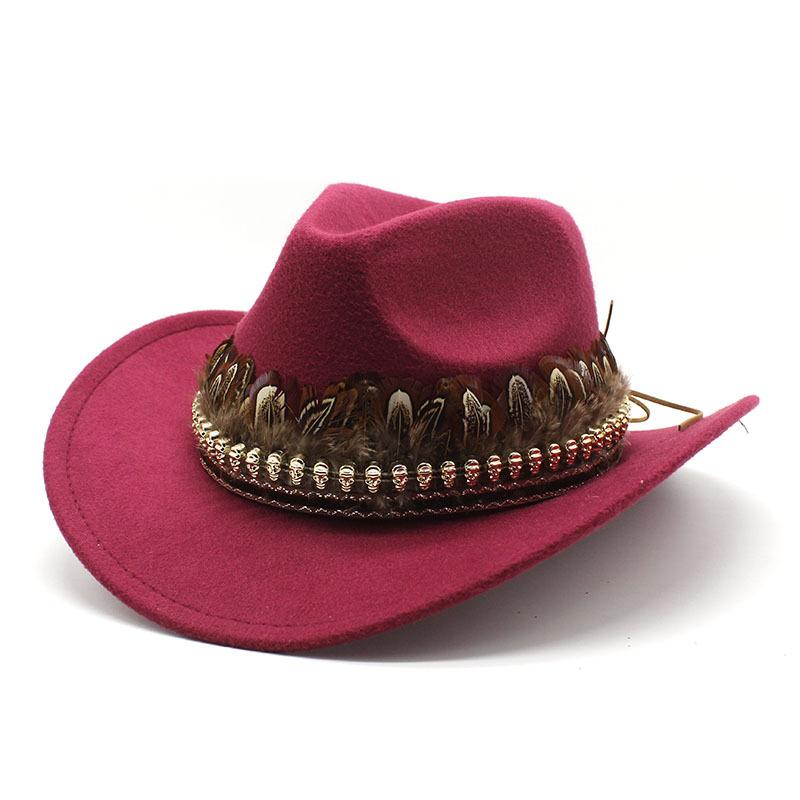 Tibetan Ethnic Style Decoration, Casual Sunshade, Sun Protection And Warmth, Men'S And Women'S Woolen Western Cowboy Hats, Spring Mongolian Hats