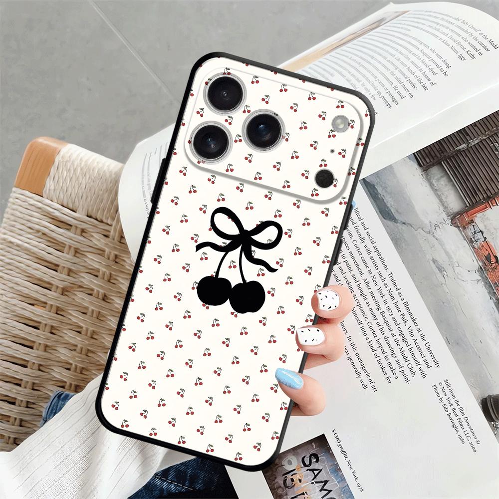 Cartoon Cherry Funda Phone Cover Case for Apple iPhone 17 Pro Max 12 13 14 Air 16 15 Pro 7 8 XR XS MAX 11