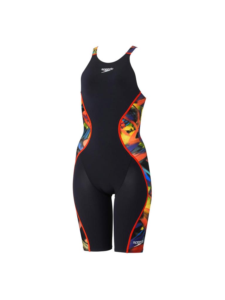 Competitive Swimsuit Pro Hybrid 2 Open Back Kneeskin SCW12405F L [Speed] Black/Red