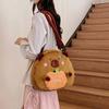Soft Capybara Shoulder Bag Cute Cartoon Doll Backpack School Bag Plush Capybara Daypack  Girls