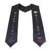 Custom Children's Satin Graduation Gown Set with Embroidered Sash, Tie, and Shawl