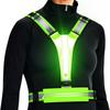 Gilet Réfléchissant LED Rechargeable avec Sac de Rangement pour Course Nocturne, Ajustement Réglable