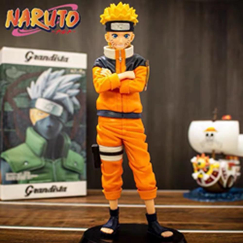 25CM Anime Naruto Shippuuden Uzumaki Naruto Figure Grandista Shinobi Relations Nero Interchangeable Face Model Toy Action Figure