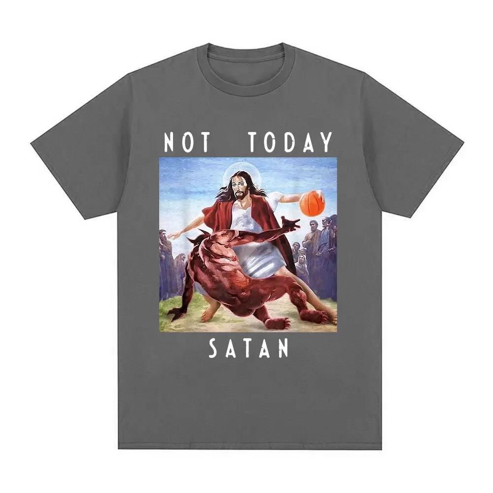 Not Today Satan Jesus Vs Satan In T Shirt Harajuku Casual T-shirt Men's Women's Fashion Oversized T Shirts Streetwear