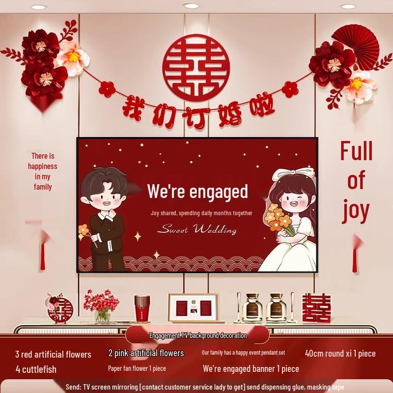 Double Happiness Garland for Wedding & Living Room Decor