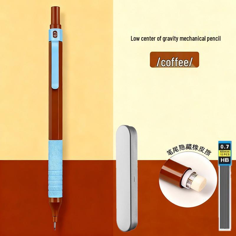 Professional Metal Mechanical Pencil, 0.5/0.7mm, Low Center Gravity, Weighted Feel, Continuous Lead Feed for Drawing & Painting.