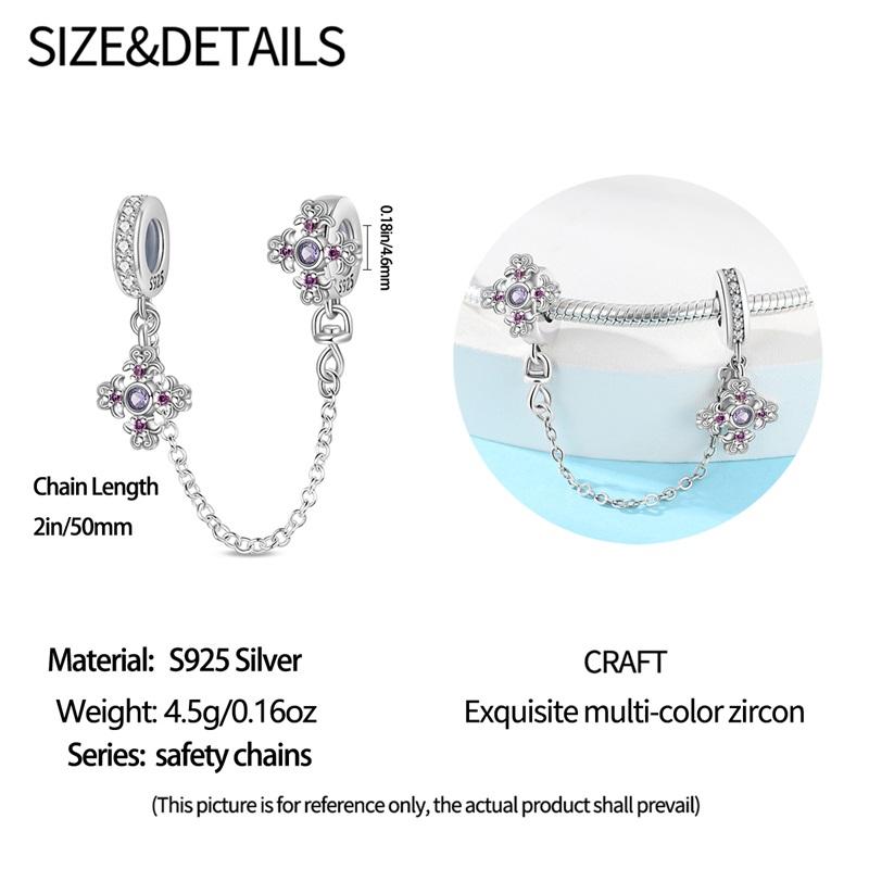 New Copper Flower Heart Bird Leaves Star Safety Chain Beads Bead Fit Bracelet Snake Chain Charms Beaded Women Gift