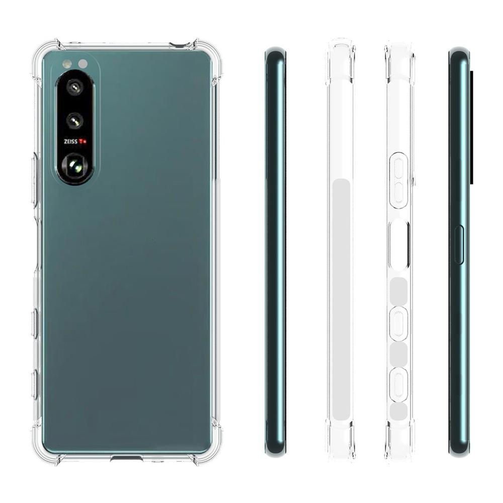 

For Sony Xperia 5 III 5G Case Clear TPU Four Corners Bump Proof Phone Cover A