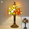Retro Stained Glass Table Lamp E27 Colorful Art Lampshade Mediterranean Style Baroque Table Light Bedroom Bedside Decor Lighting