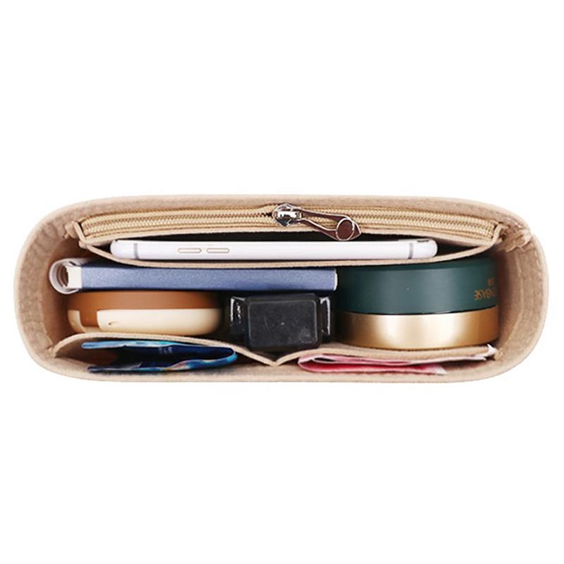 1PZ Organizer Borsa in Feltro, Organizer per Trucco, Rivestimento Perfetto per Borse da Donna di Marca e Pochette per Cosmetici