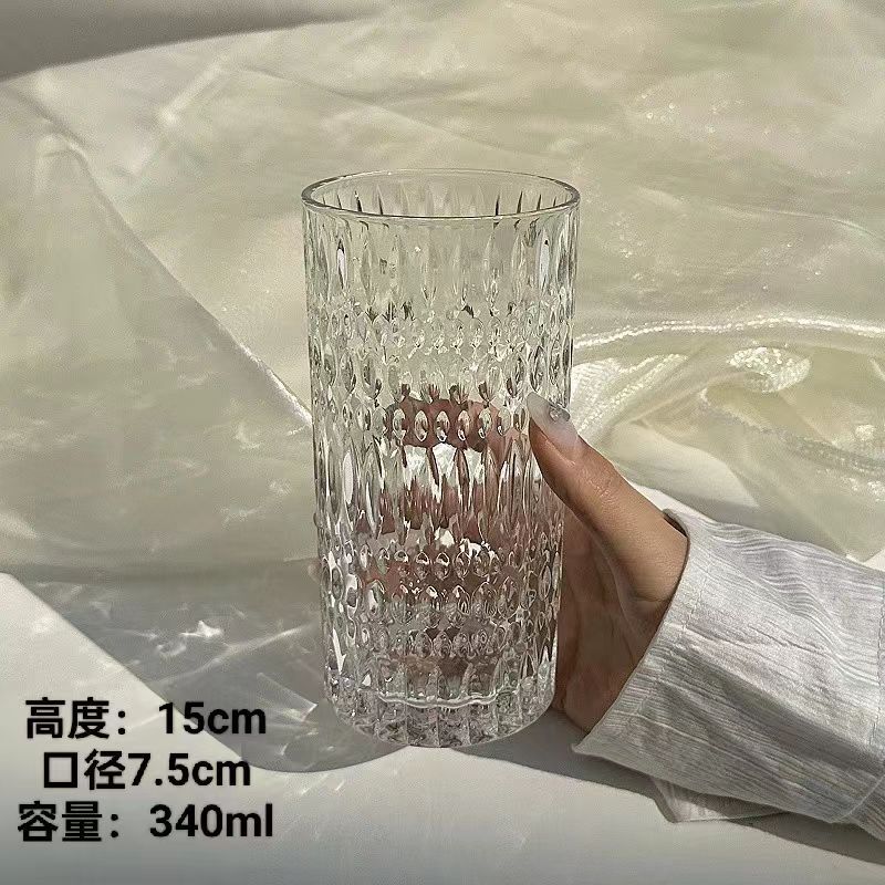 Reliefglas, Nordic Light Luxury Retro Hauswasserglas, Saftglas, Milchbierglas, Whiskeyglas