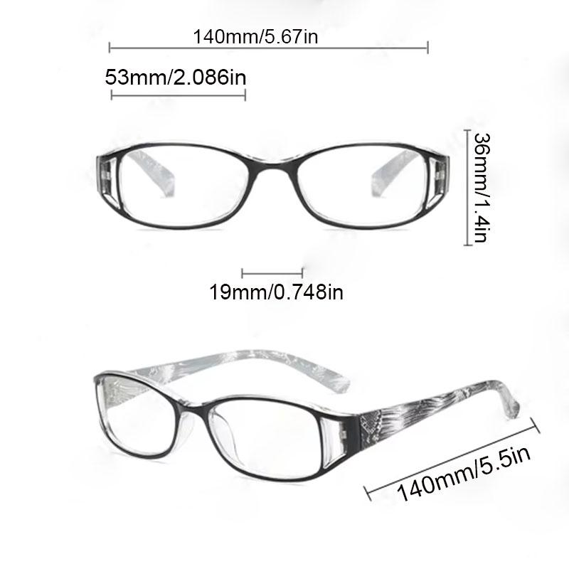 Women Fashionable Reading Glasses Stripes Printed Reading Glasses Anti Blue Light Eyewear Rectangle Presbyopia Eyeglasses