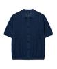 Draw Fit Linen Punched Half Collar Cardigan [Blue]