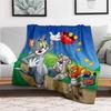 Tom & Jerry Halloween Party PosterBlanket Flannel Throw Blanket for Sofa, Bed, Travel, Camping, Office