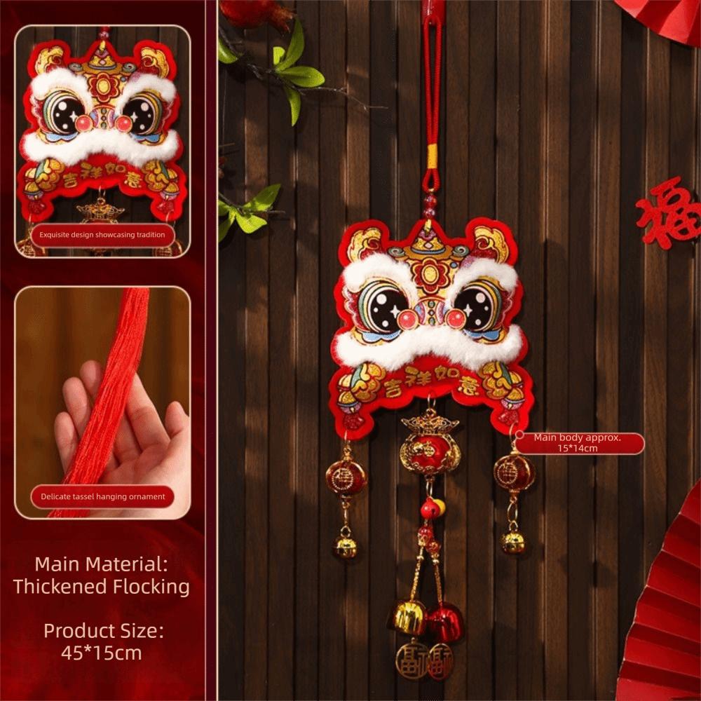 Lanyard New Year Decorative Hangings Gold Foil Embossing Bell Pendant Festive Ornaments Chinese Style With Tassel