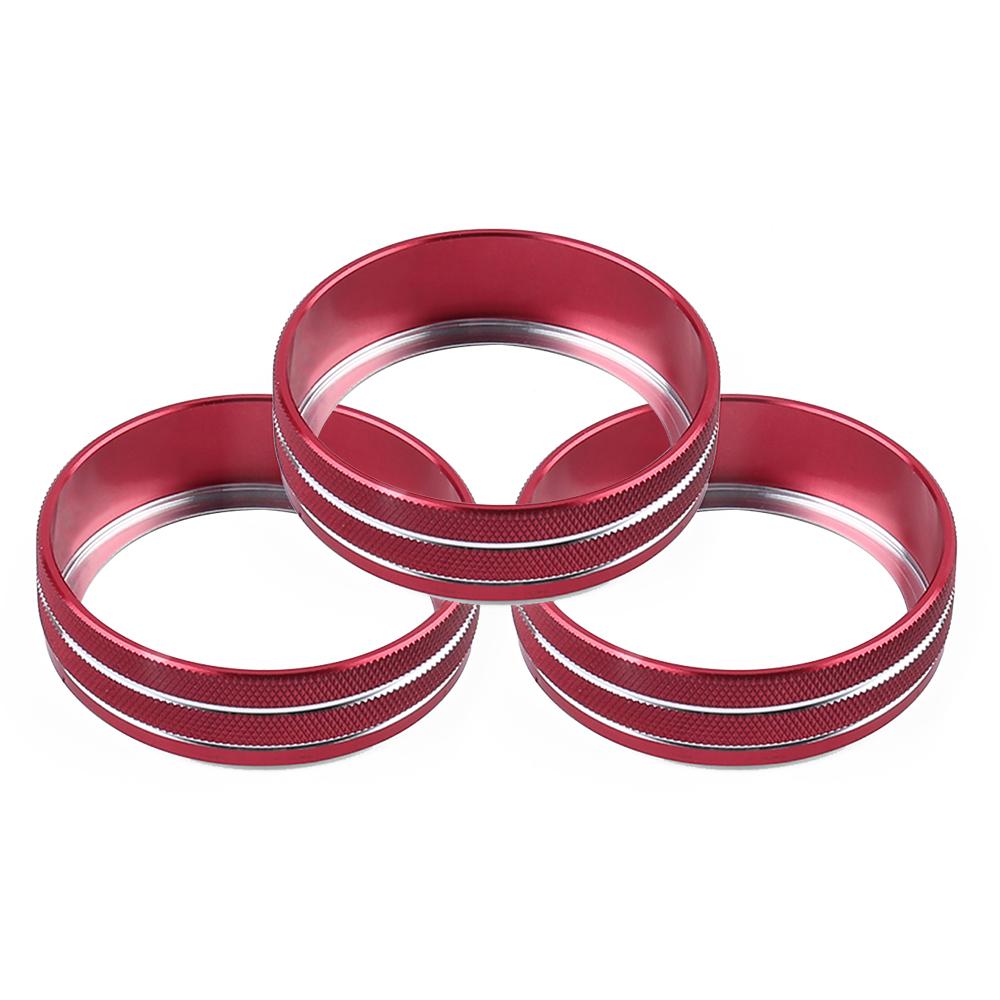 3Pcs Car AC Control Ring Auto Ignition Key Ring Switch Sticker for VW Tiguan Atlas T-roc Ateca FR Passat B8 Variant 2017-2019