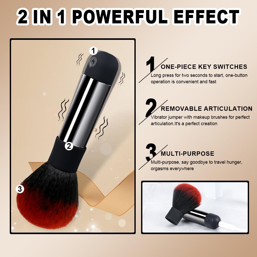 Make-up štětec G-bod vibrátor Sexuální hračky Výkonný vibrační stimulátor orgasmu klitorisu a bradavek USB bezdrátové nabíjení AV tyč masážní přístroj