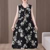 Abito estivo elegante da donna taglie forti, abito lungo senza maniche ampio, abbigliamento vintage femminile