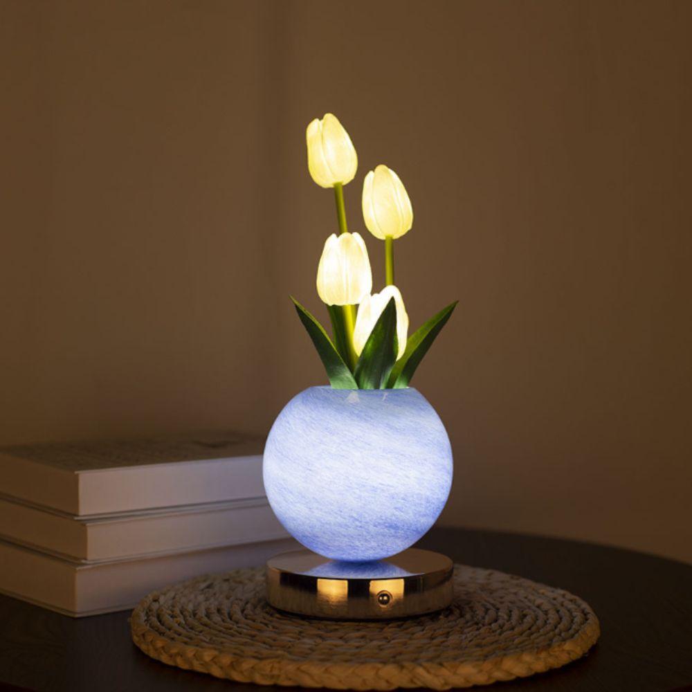 USB Rechargeable USB Rechargeable Desk Lamp Artificial Flower Desk Lamp Home Room Decor
