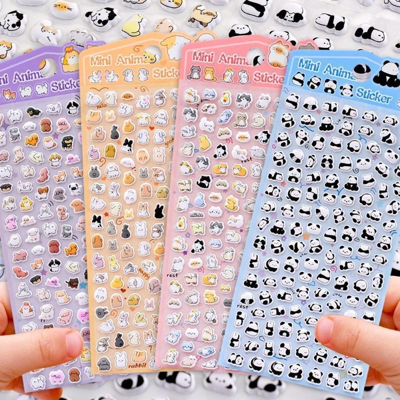 Cute 3D Puffy Stickers Kawaii Cat Dog Cake Animal Decorative Stickers for Students Journal Diary Scrapbooking DIY Stationery