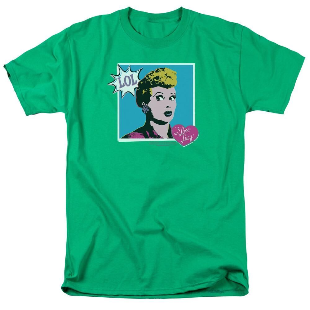 

I Love Lucy I Love Worhol LOL Logo T Shirt Mens Licensed Classic TV Kelly Green M