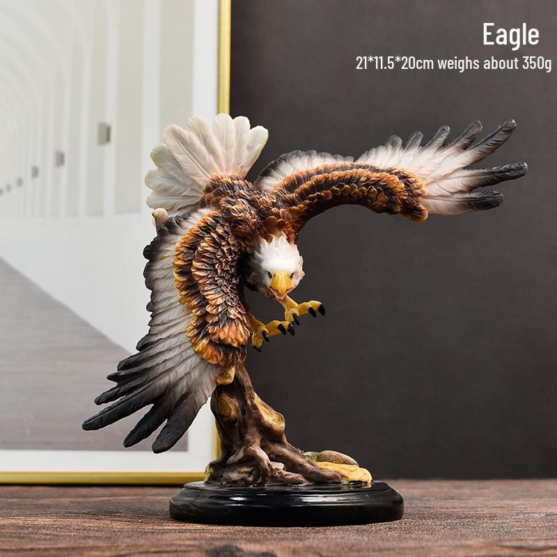 American Grand Exhibition Eagle Resin Figurine - Majestic Male Eagle Decor for Home, Office, or Wine Cabinet.