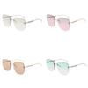 Pearl Embellished Metal Frame Square Sunglasses With Uv400 Protection For Fashionable Women