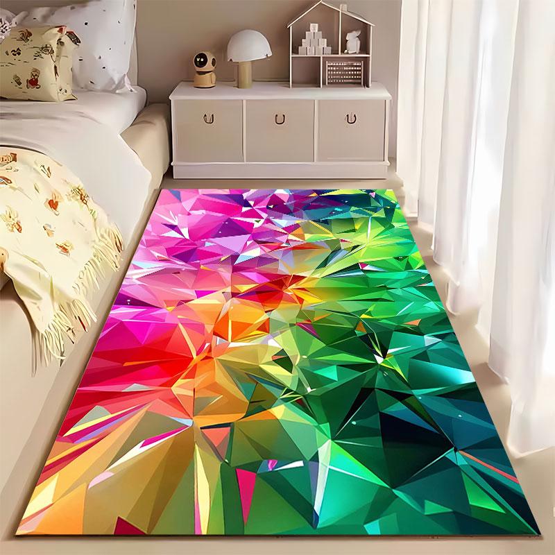 Abstract Colorful Geometric Carpet Suitable As a Non-slip Mat for the Living Room or Bedroom Sofa