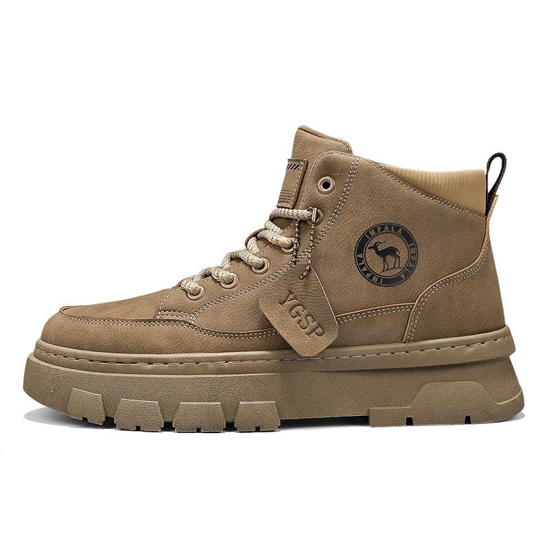 Autumn Men's Martin Boots 2024 New High-top Tooling Martin Boots Men's Casual Versatile Leather Trendy Martin Shoes