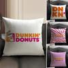 Food Dunkin' Donuts Cushion Cover Summer Breathable Linen Organic Fabric Double-Sided Printing Sofa Pillow Case Home Decor