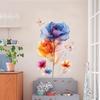 Colored Flower Wall Stickers Bedroom Living Room Corridor Entrance Background Floral Wall Stickers Bathroom Cabinet Ceramic Tile Decoration Decal