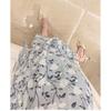 Women's Summer Trumpet Sleeve Waist Cinched Dress Short Sleeved Floral Long Skirt