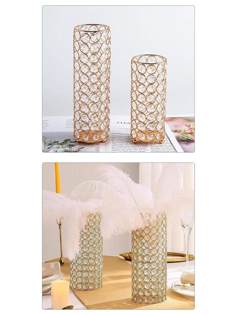 Nordische Kristall-Zylinder-Vase & Teelichthalter - Elegantes Hochzeits-Tischmittelstück
