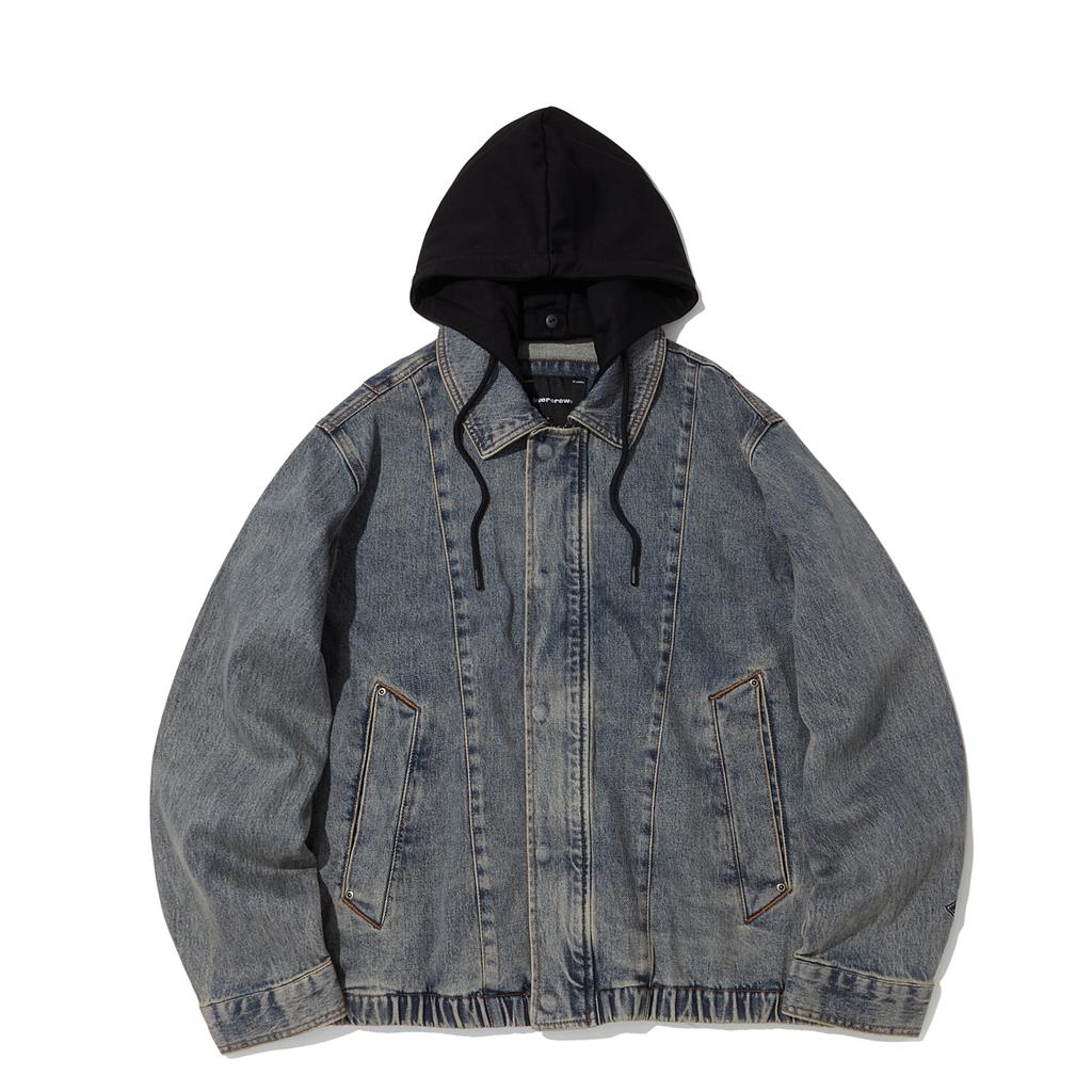 Intercrew Detachable Hood Denim Jumper D Blue Itz3Uj02Adb