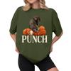 Women's Casual Printed T-Shirt Round Neck Pullover Short Sleeve Top