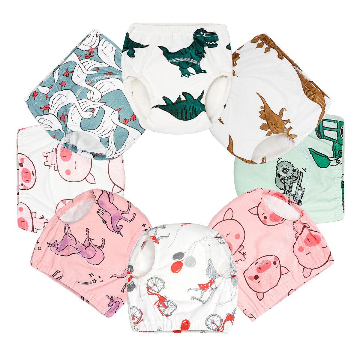 

2 шт. детские подгузники, многоразовые тканевые подгузники, моющиеся дышащие хлопковые марлевые тренировочные штаны для малышей