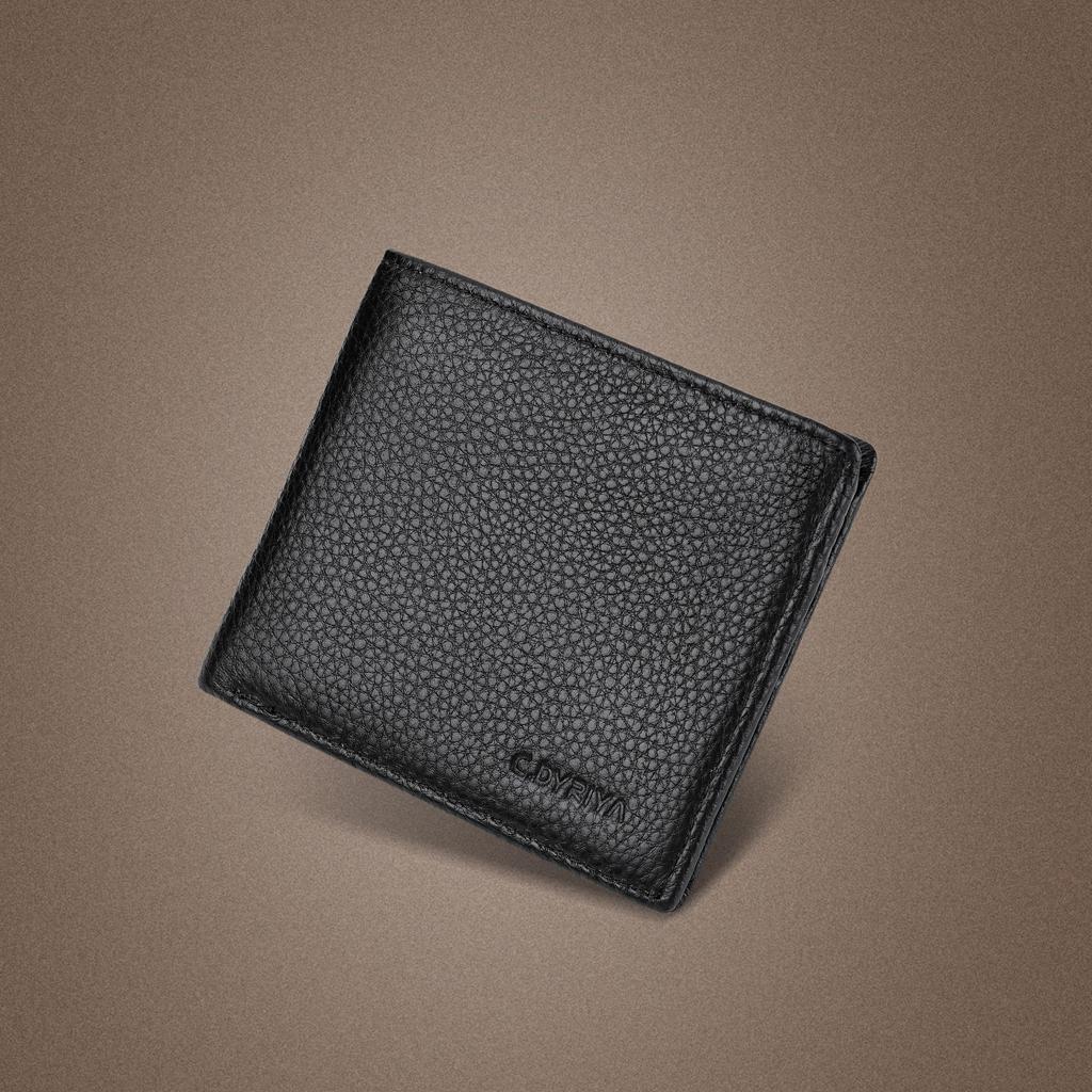 Men's Short Leather Wallet Plus Circumference Large Capacity with Zipper Men's Wallet First Layer Cowhide Soft Leather Clip