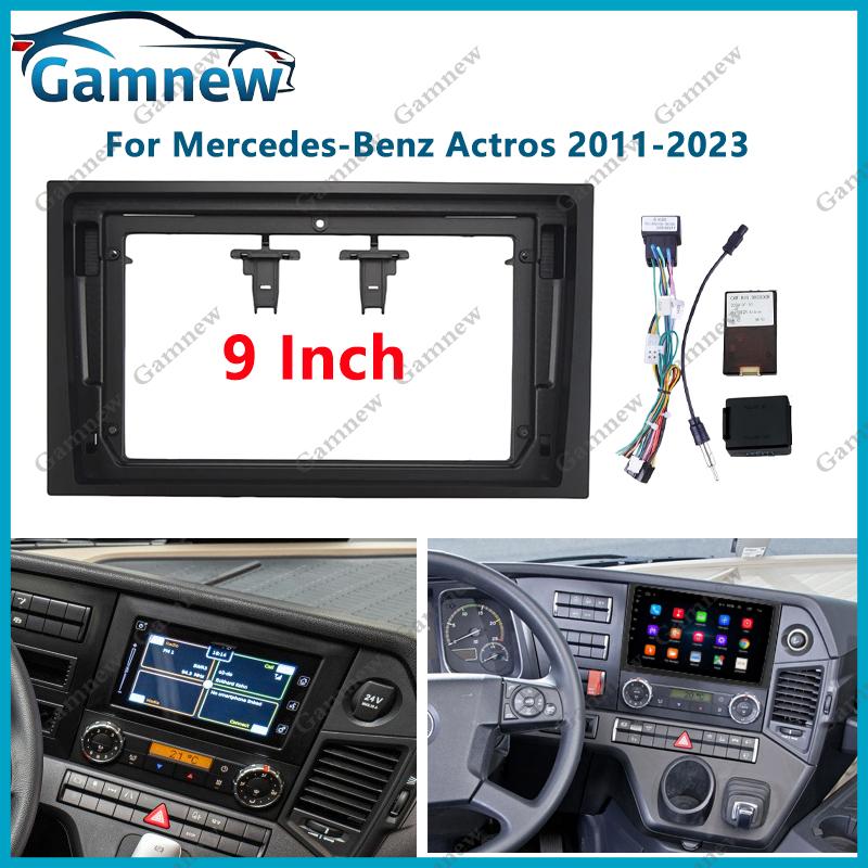 9 Inch Car Frame Fascia Adapter Android Radio Dash Fitting Panel Kit For Mercedes-Benz Actros 2011-2023